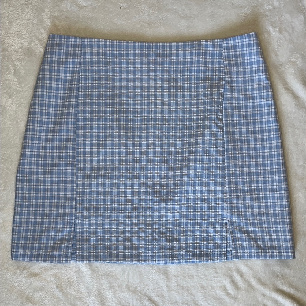SHEIN Blue and White Mini Pencil Skirt for Casual Wear